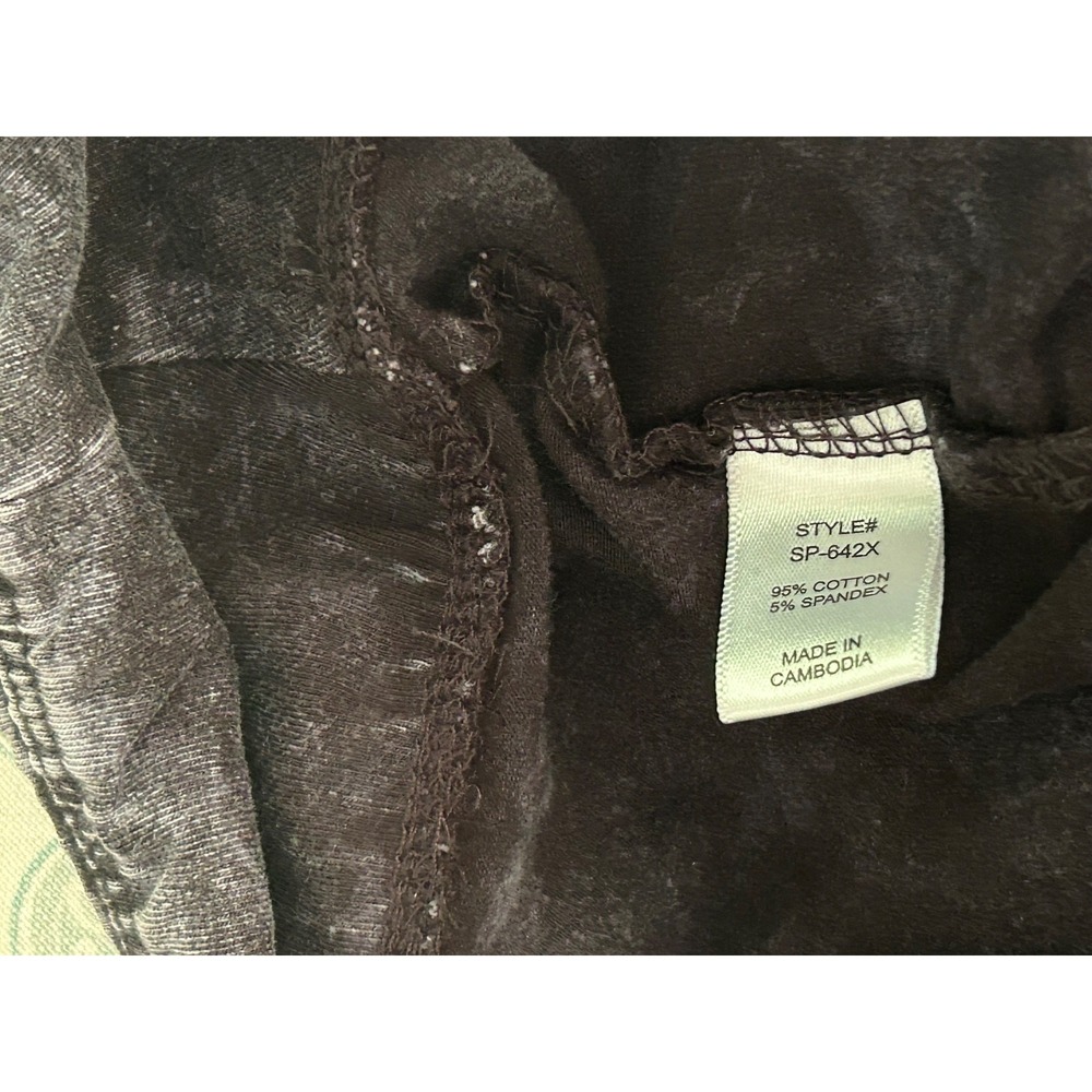 Zenana Mineral Wash Moto Leggings Gray/Black Mineral Wash 1X Stretch Pants - Picture 5 of 6